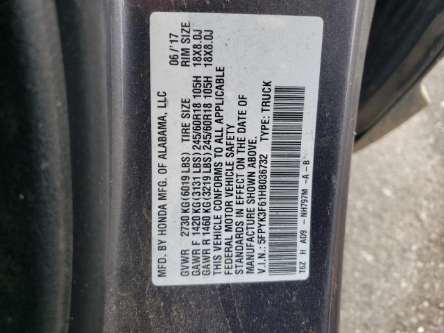 5FPYK3F61HB036732 Honda Ridgeline Rtl