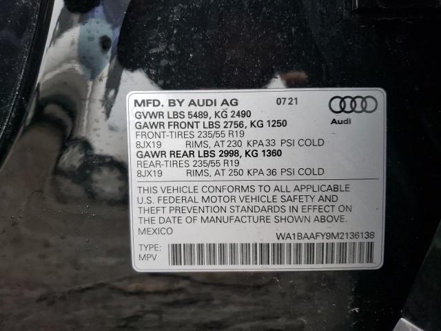 WA1BAAFY9M2136138 Audi Q5 Premium Plus