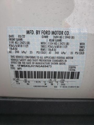 1FMSK8JH1NGA69473 Ford Explorer Timberline