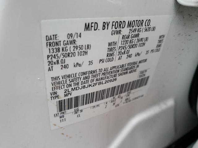 2LMDJ8JK2FBL20926 Lincoln MKX