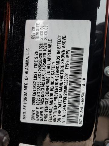5FNYF6H20MB022632 Honda PILOT SE