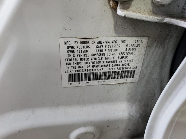 19UDE2F34GA007247 Acura Ilx Base Watch Plus