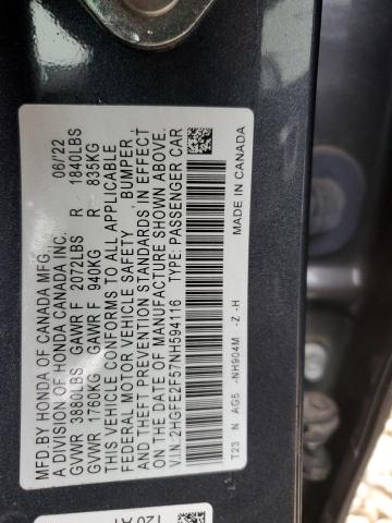 2HGFE2F57NH594116 Honda Civic Sport