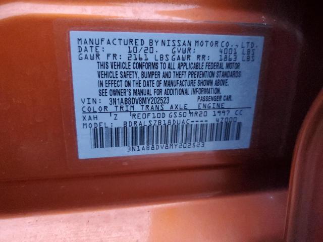 3N1AB8DV8MY202523 Nissan SENTRA SR