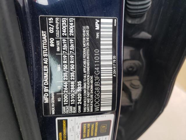 WDCGG8JB3FG411010 Mercedes-Benz Glk 350 4matic