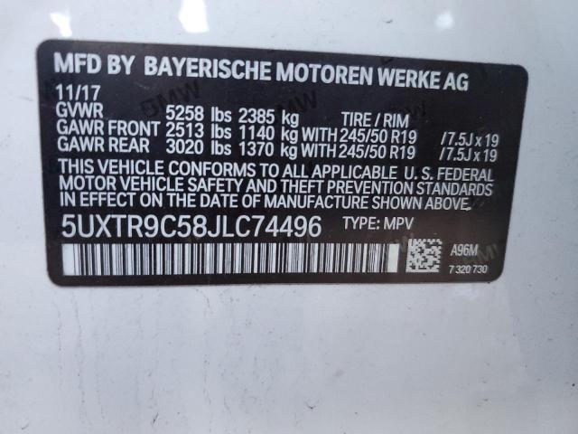 5UXTR9C58JLC74496 BMW X3 Xdrive30i