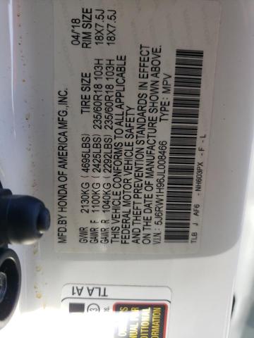 5J6RW1H96JL008466 Honda Cr-v Touring