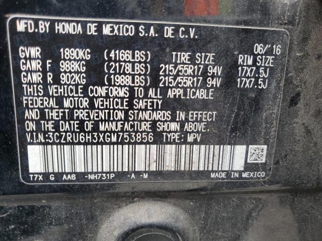 3CZRU6H3XGM753856 Honda HR-V LX