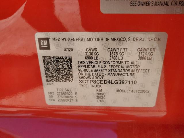3GTP8CED4LG387110 GMC Sierra C1500 Elevation