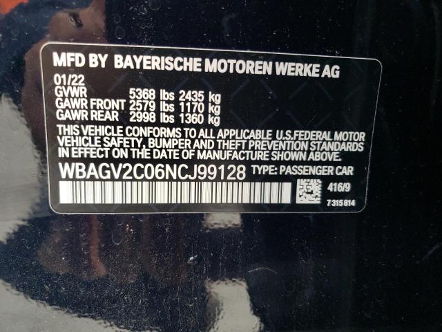 WBAGV2C06NCJ99128 BMW 840i