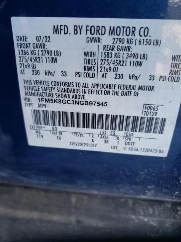1FM5K8GC3NGB97545 Ford Explorer St