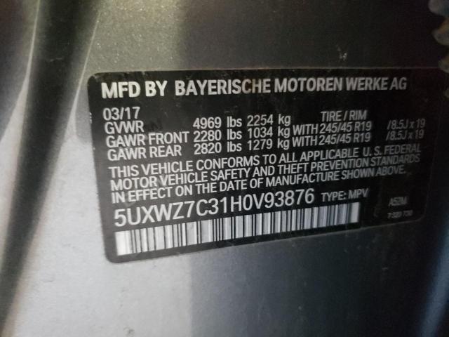 5UXWZ7C31H0V93876 BMW X3 Sdrive28i