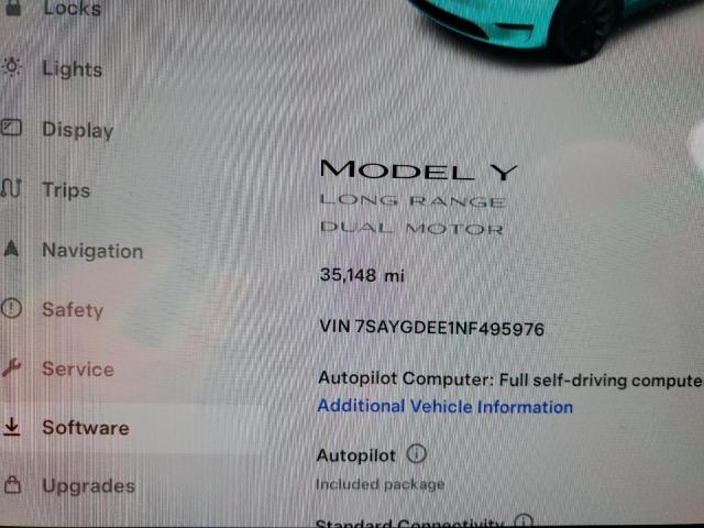 7SAYGDEE1NF495976 Tesla Model Y