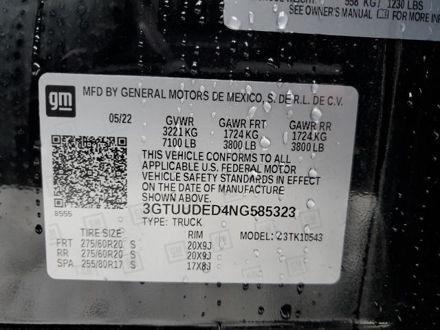 3GTUUDED4NG585323 GMC Sierra K1500 Slt
