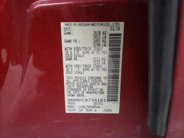 1N6AD0EV1JN734161 Nissan FRONTIER S