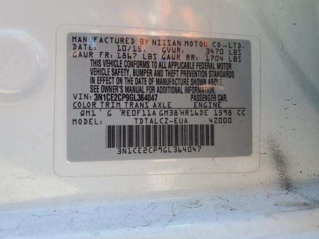 3N1CE2CP9GL364047 Nissan Versa Note S