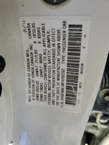 2HGFB6E58FH702262 Honda CIVIC SI