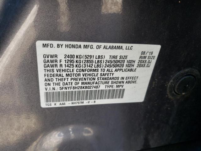 5FNYF8H28KB027487 Honda Passport Sport
