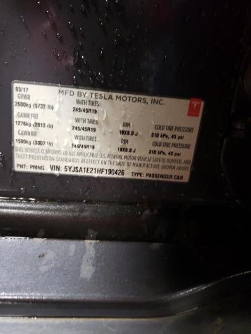 5YJSA1E21HF190426 Tesla MODEL S