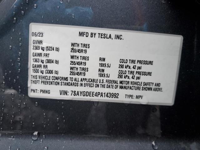 7SAYGDEE4PA143992 Tesla Model Y