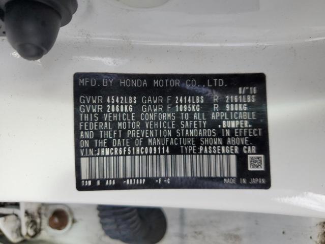 JHMCR6F51HC009114 Honda Accord Hybrid Exl
