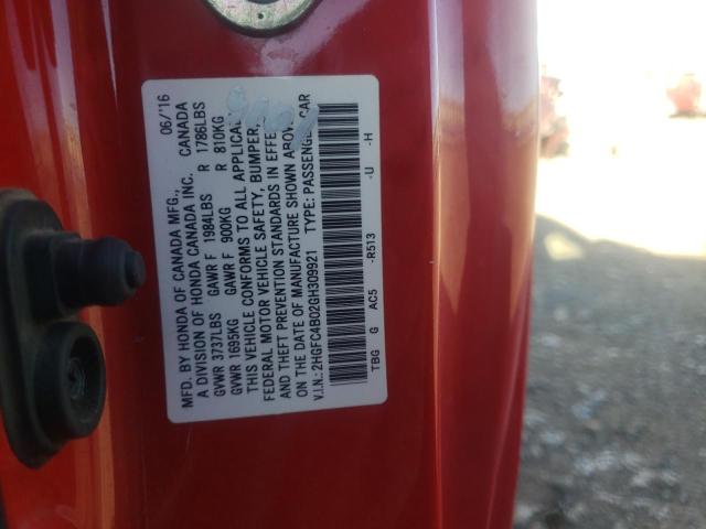 2HGFC4B02GH309921 Honda Civic Lx