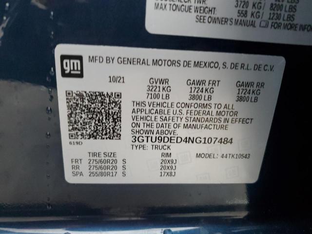 3GTU9DED4NG107484 GMC Sierra Limited K1500 Slt