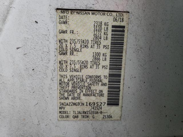 5N1AZ2MG9JN169527 Nissan MURANO S