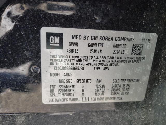 KL4CJBSB3GB620788 Buick Encore Convenience