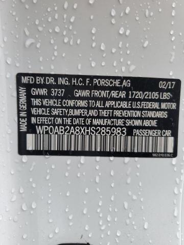 WP0AB2A8XHS285983 Porsche Cayman S