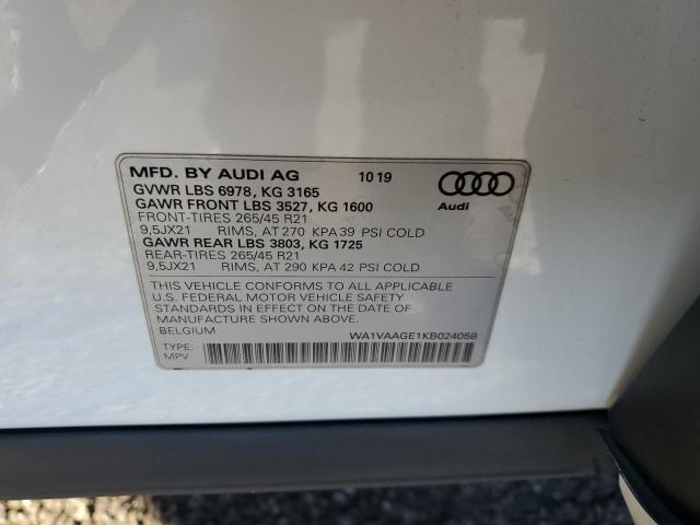 WA1VAAGE1KB024058 Audi E-tron Prestige