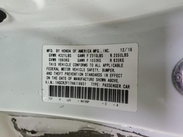 1HGCR2F17HA118651 Honda Accord Sport Special Edition