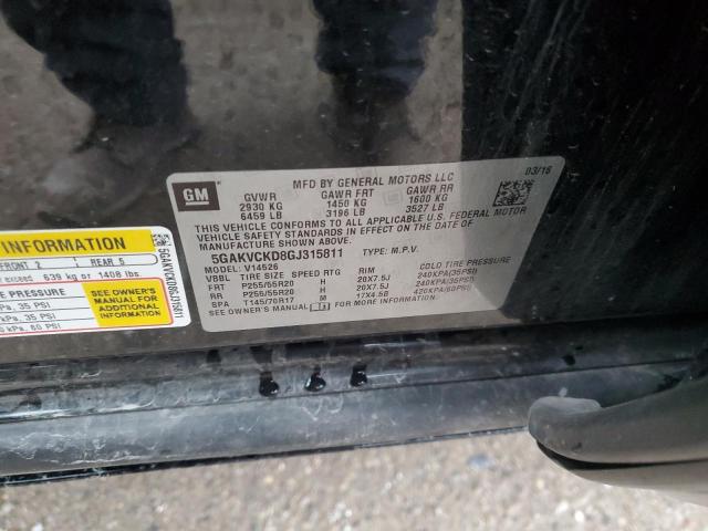 5GAKVCKD8GJ315811 Buick Enclave