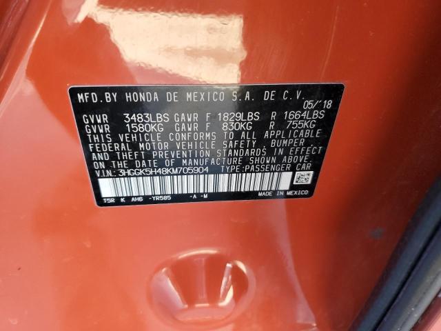3HGGK5H48KM705904 Honda FIT LX