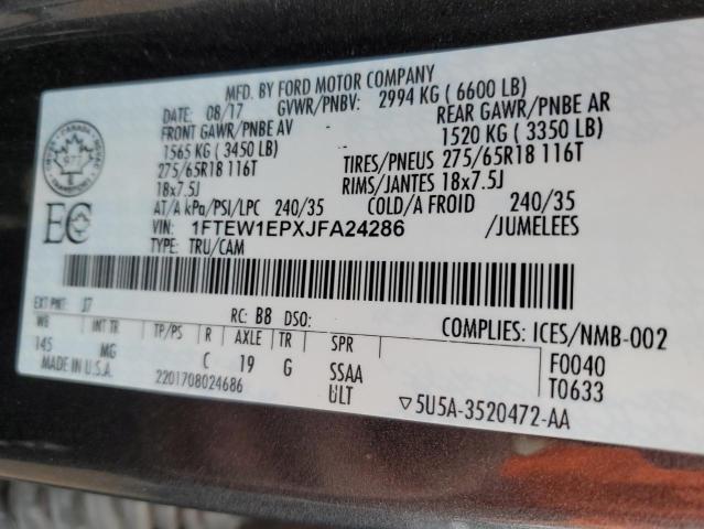 1FTEW1EPXJFA24286 Ford F150 Supercrew
