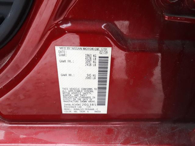 1N4BL4CV0KC201385 Nissan ALTIMA SR