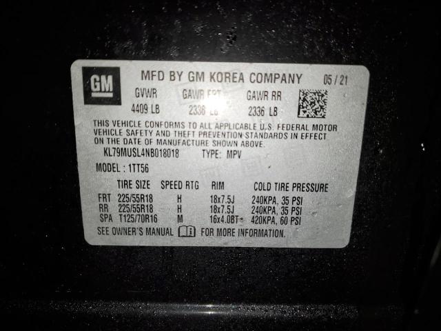 KL79MUSL4NB018018 Chevrolet Trailblazer Rs