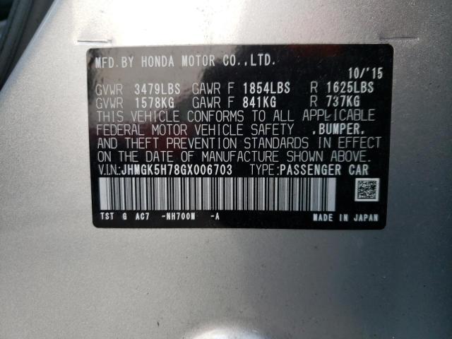 JHMGK5H78GX006703 Honda FIT EX