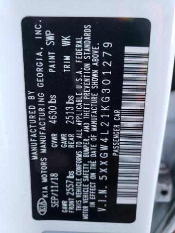 5XXGW4L21KG301279 KIA OPTIMA SX
