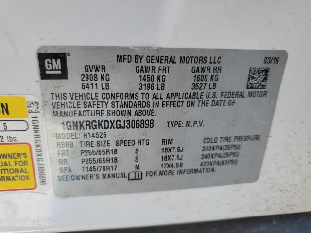 1GNKRGKDXGJ306898 Chevrolet Traverse Lt