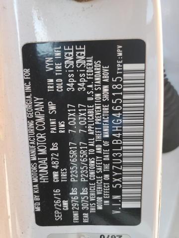 5XYZU3LB4HG465185 Hyundai SANTA FE SPORT