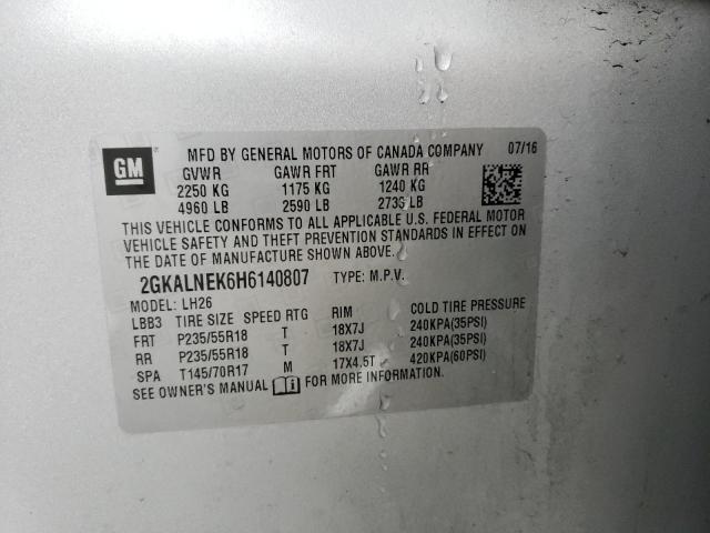 2GKALNEK6H6140807 GMC Terrain Sle