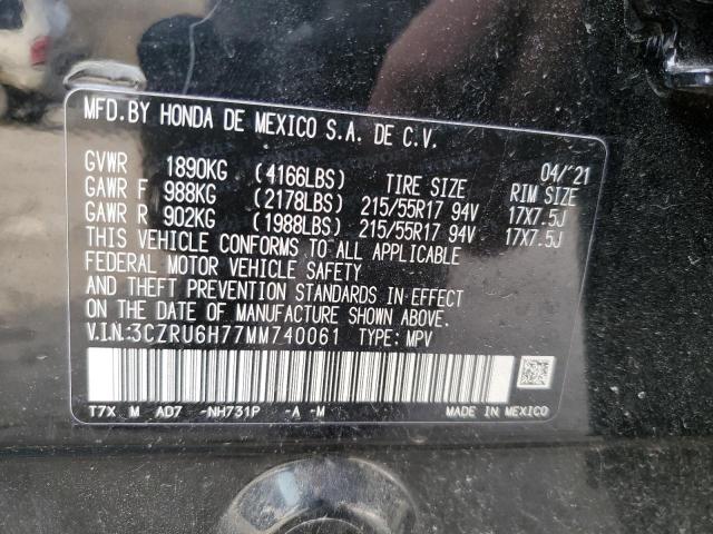 3CZRU6H77MM740061 Honda Hr-v Exl