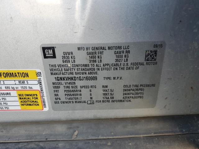 1GNKVHKD1GJ160909 Chevrolet Traverse Lt