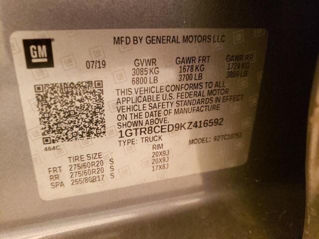 1GTR8CED9KZ416592 GMC Sierra C1500 Elevation