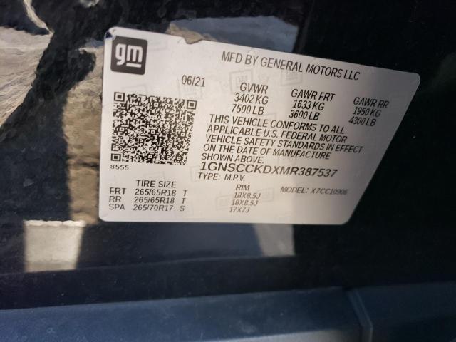 1GNSCCKDXMR387537 Chevrolet Suburban C1500 Lt