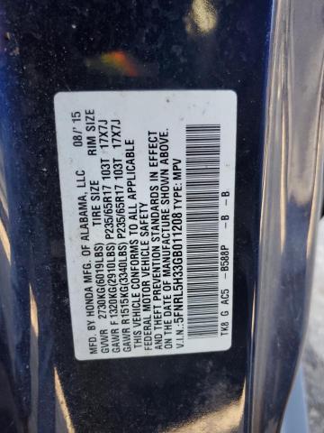 5FNRL5H33GB011208 Honda ODYSSEY SE