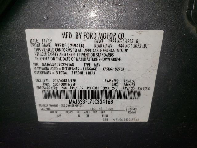 MAJ6S3FL7LC334168 Ford ECOSPORT S