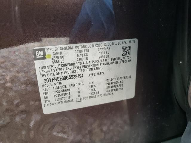 3GYFNEE39GS538494 Cadillac Srx Luxury Collection