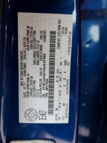 1FMCU0GD1HUE57989 Ford ESCAPE SE